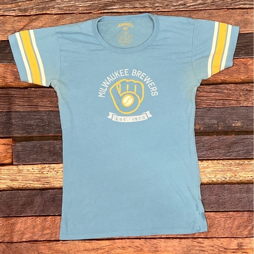 Milwaukee Brewers MLB Baseball SOFT Sports Crewneck Tee Top Shirt